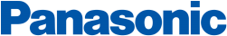 Logo firmy Panasonic - duży niebieski napis z nazwą firmy.